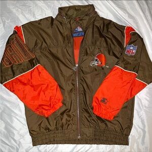STARTER Men's Brown and Orange Windbreaker